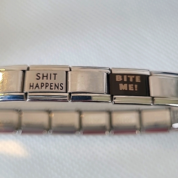 Vintage Italian Uberry charm bracelet with 7 B'linq charm adjustable 9" length - Picture 3 of 8